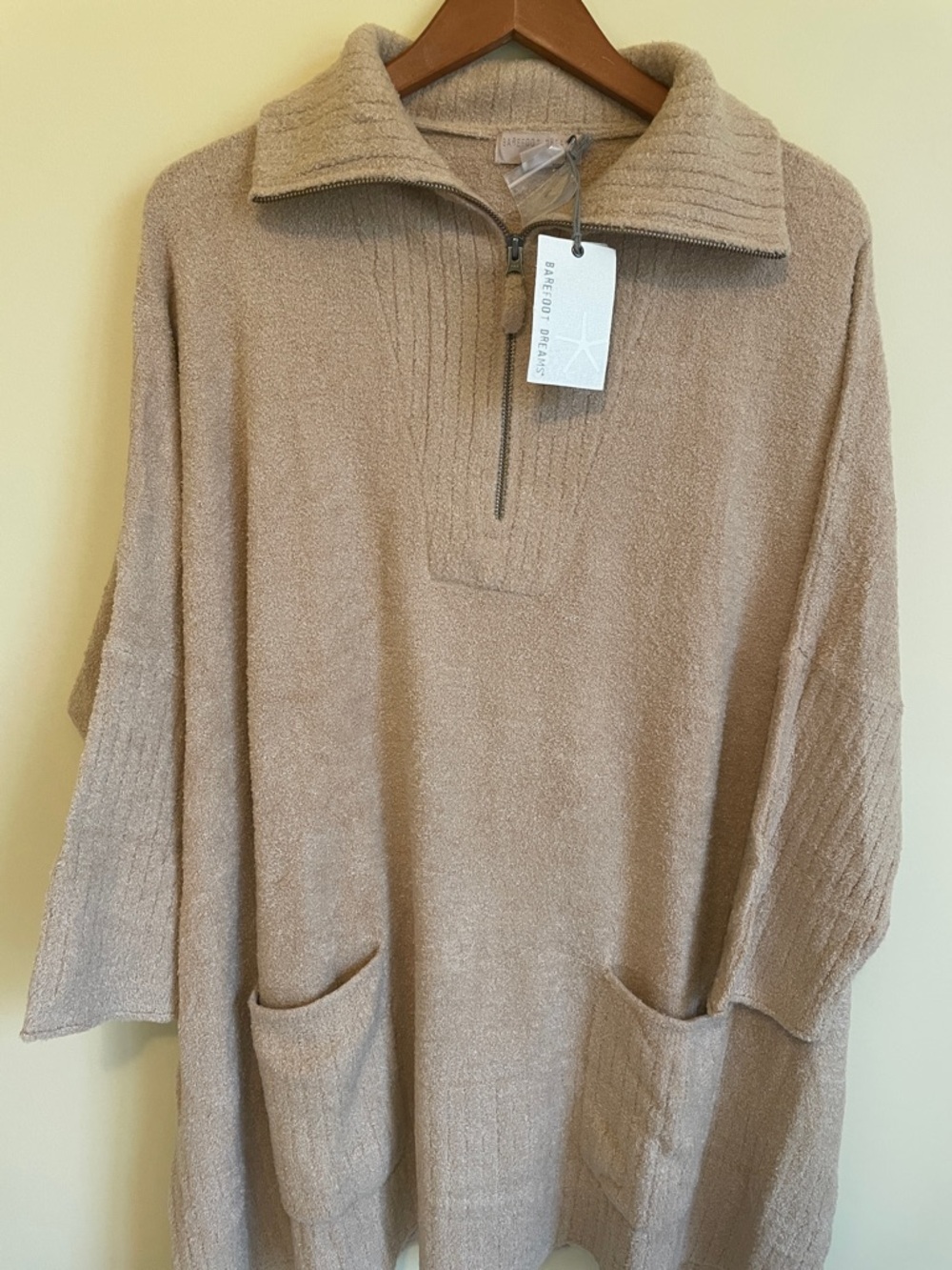 Women’s 1/4 Zip Knit Sweater Pullover in Camel